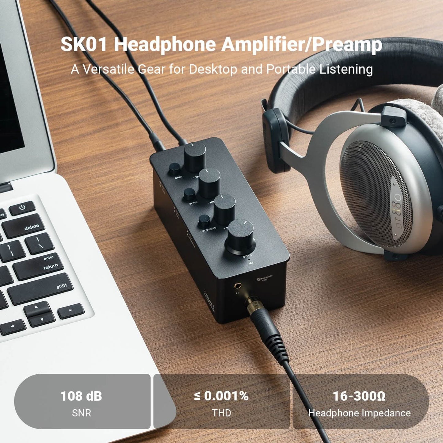Fosi Audio SK01 Portable Class A Amp — 3-Band Analog EQ