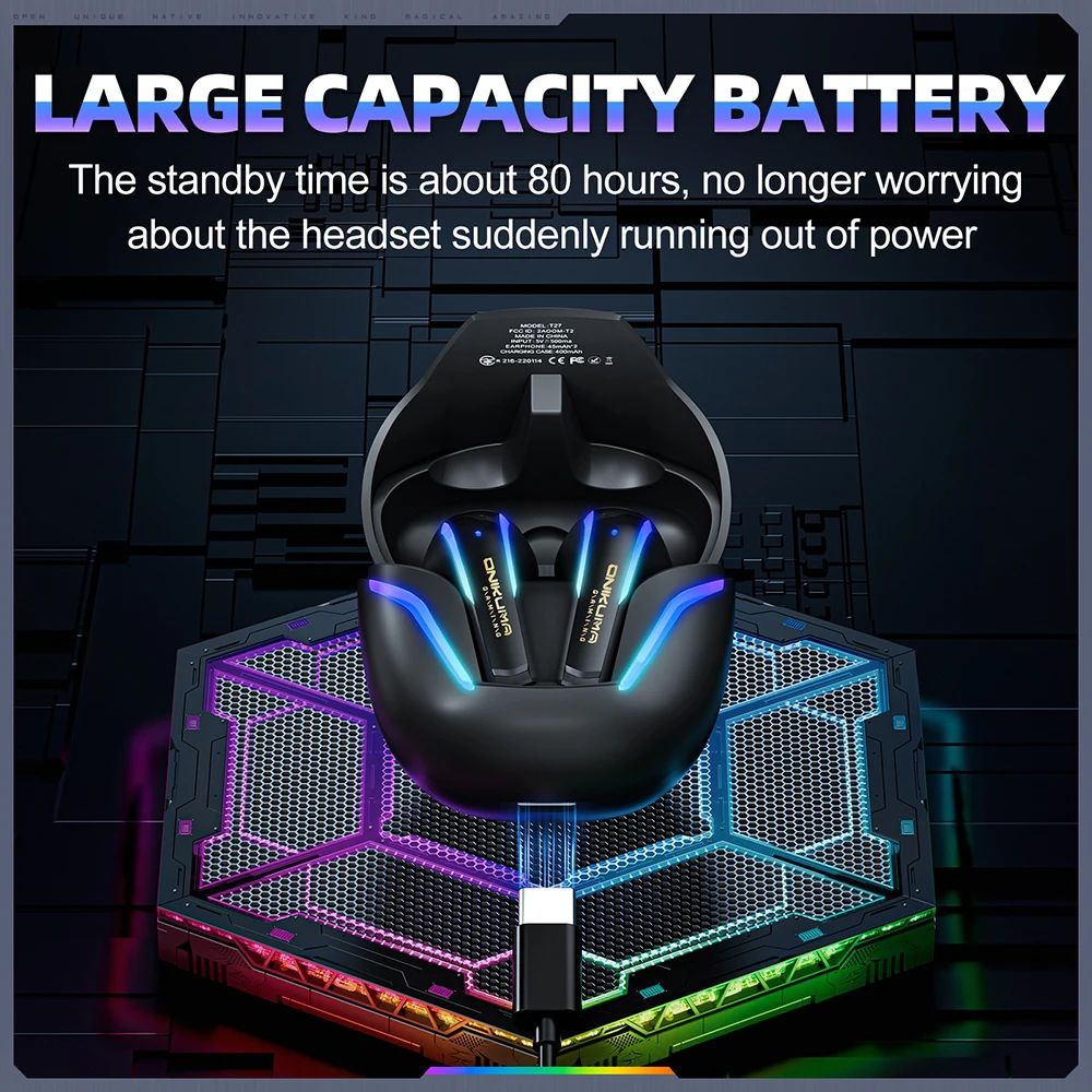 Onikuma T27 RGB Wireless Gaming Earbuds - view 5