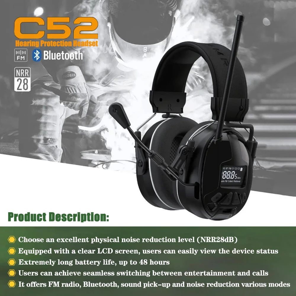EARMOR C52 Electronic Bluetooth Hearing Protection Headset - view 4