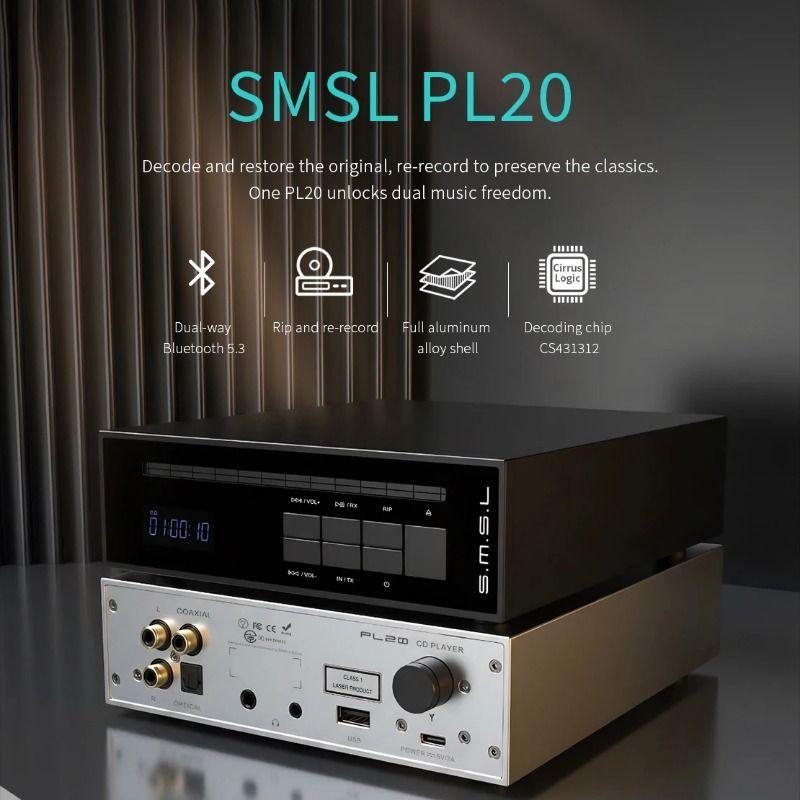 SMSL PL20 Portable Hi-Res CD Player