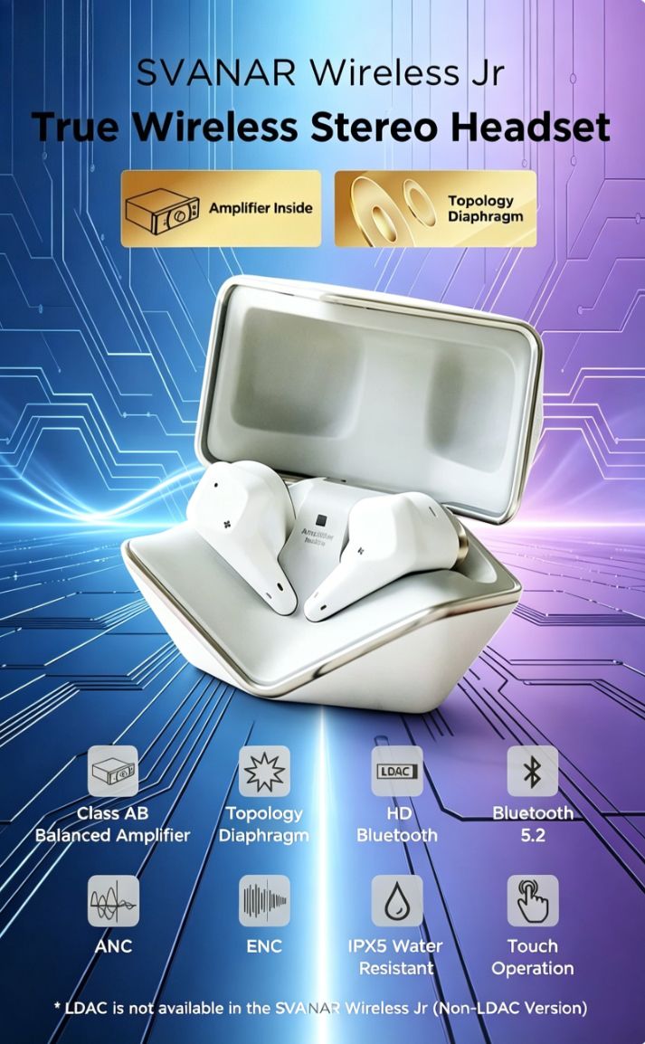 HIFIMAN Svanar Wireless Jr ANC TWS Earbuds
