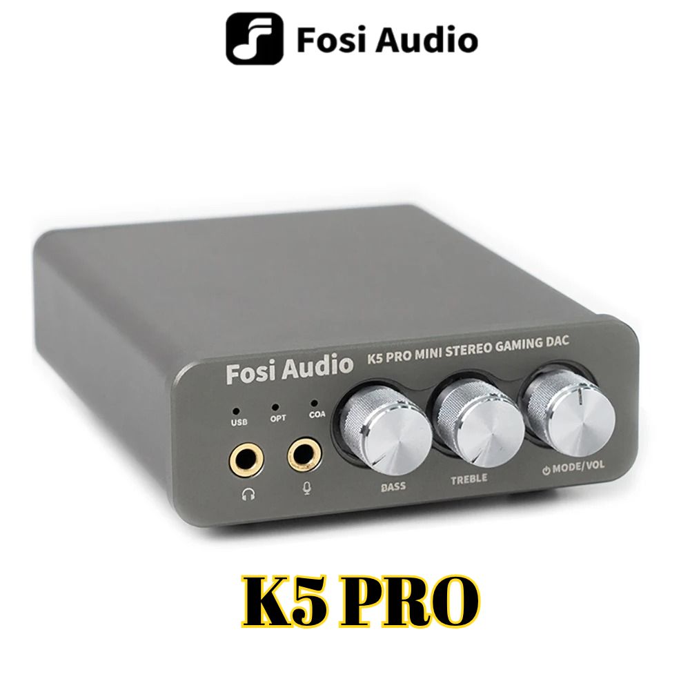Fosi Audio K5 PRO Gaming DAC Amp — USB-C/Optical, Mic In