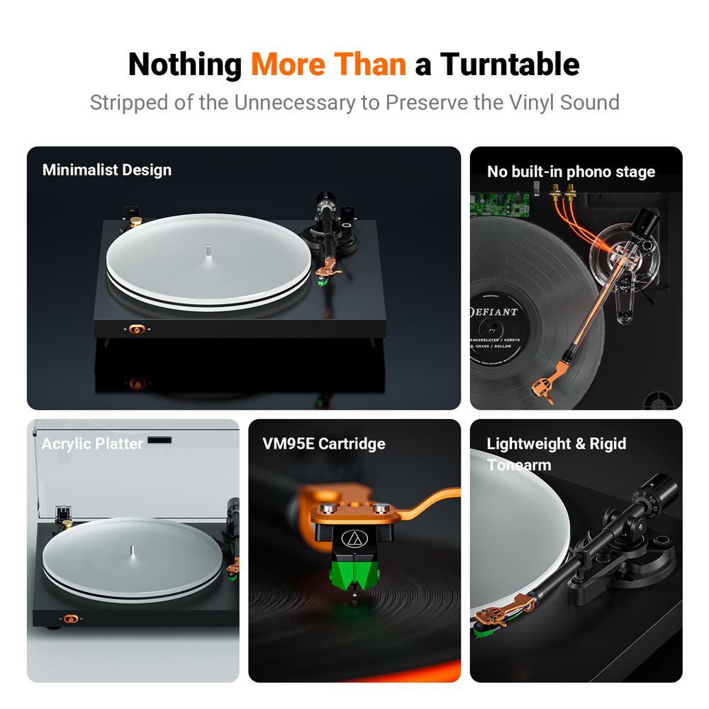 Fosi Audio LUNA 3 Belt-Drive Turntable