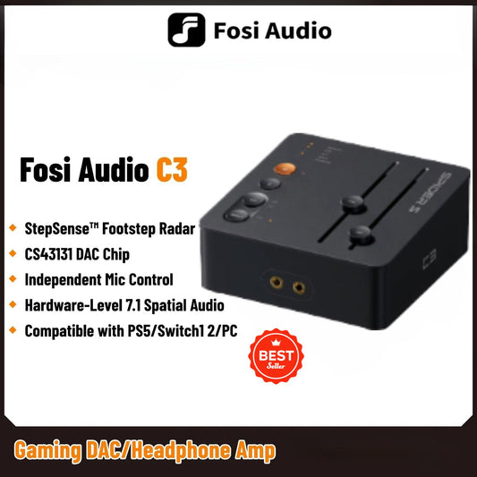 Fosi Audio C3 USB Gaming DAC/Amp Sound Card
