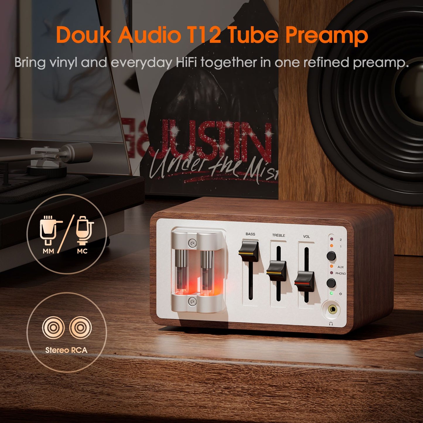 Douk Audio T12 Tube Phono Preamp MM/MC - view 2