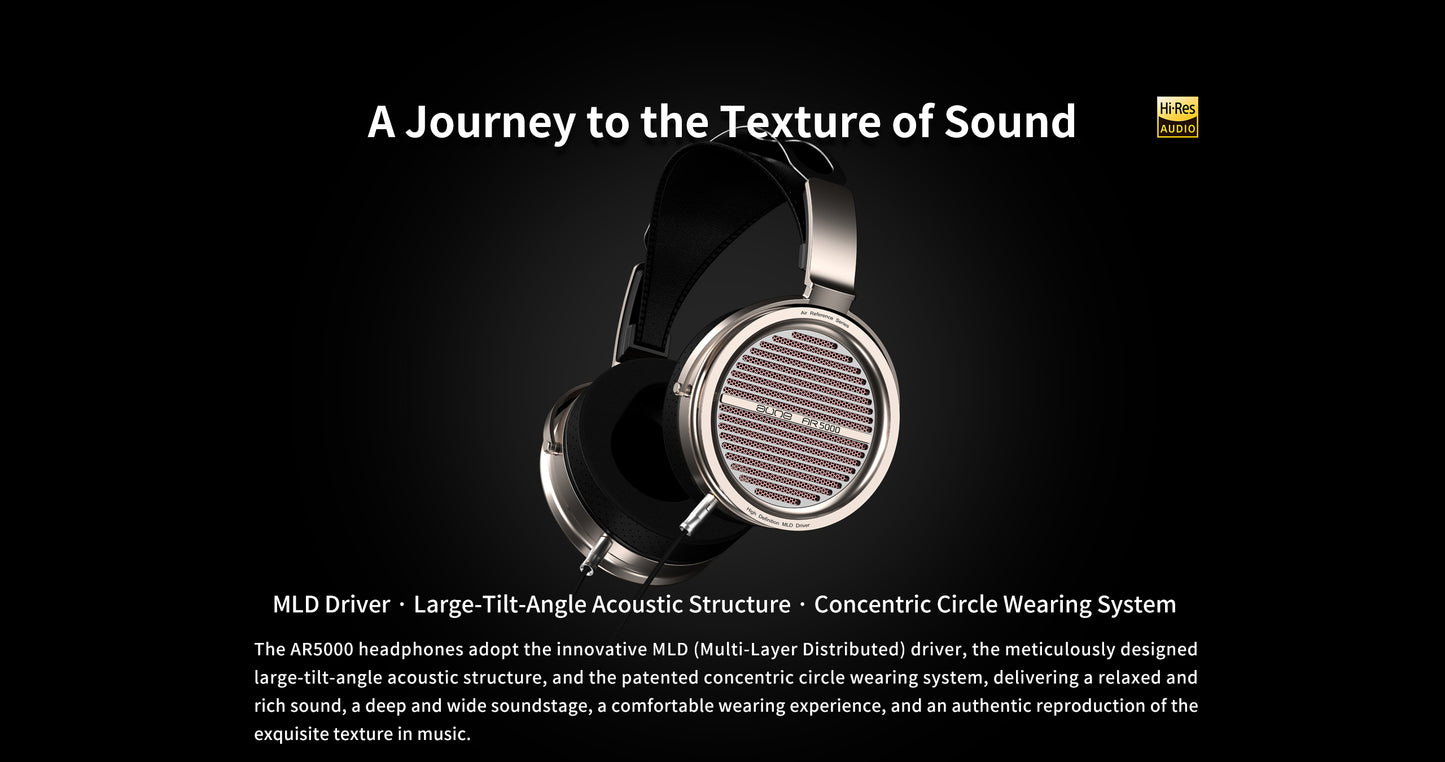 Aune AR5000 Open-Back Headphones — 50mm MLD Dynamic