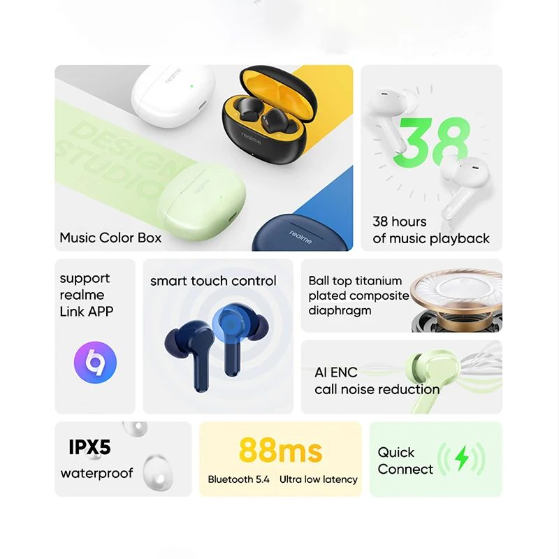 Realme Buds T110 TWS Wireless Earbuds