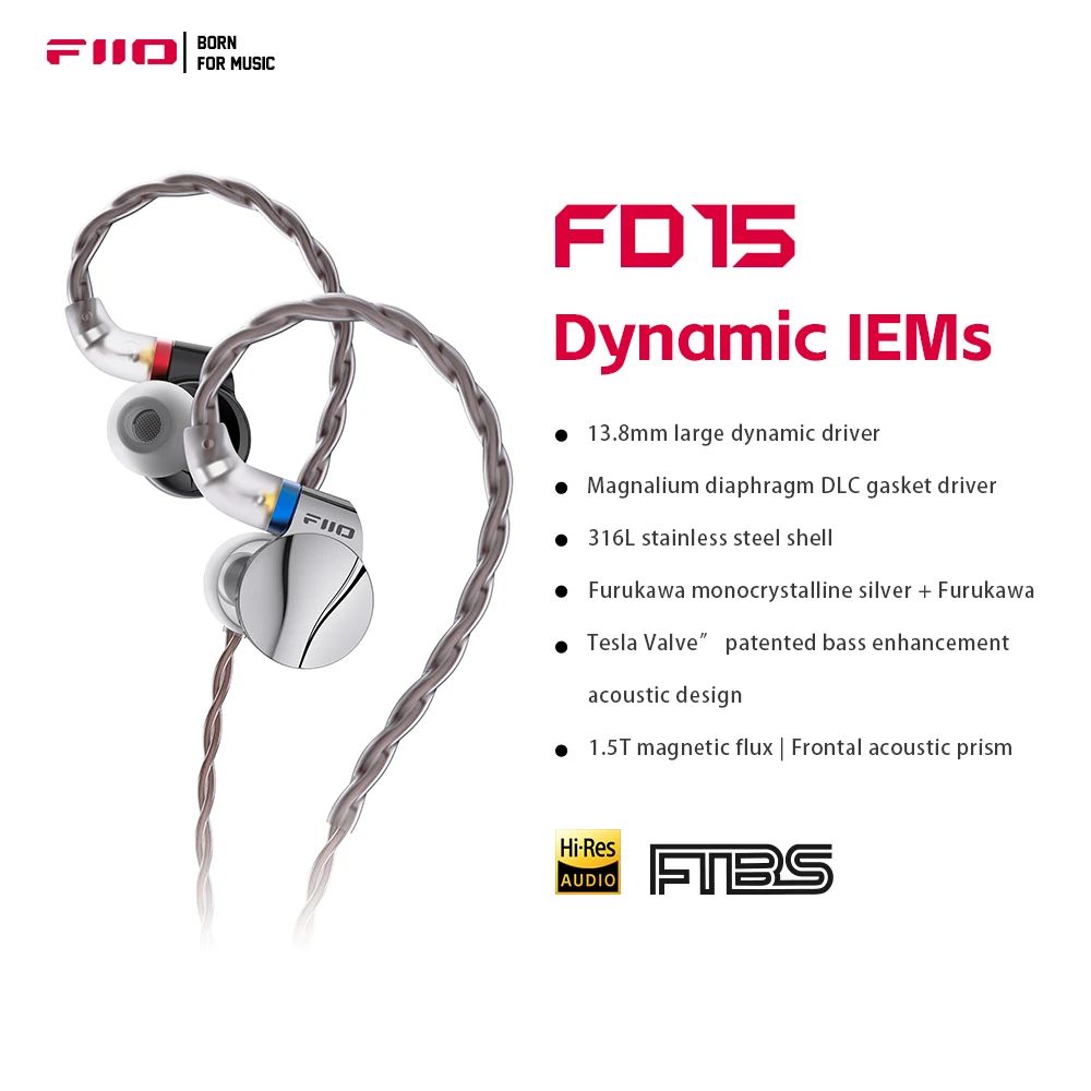 FiiO FD15 Dynamic Driver HiFi IEMs