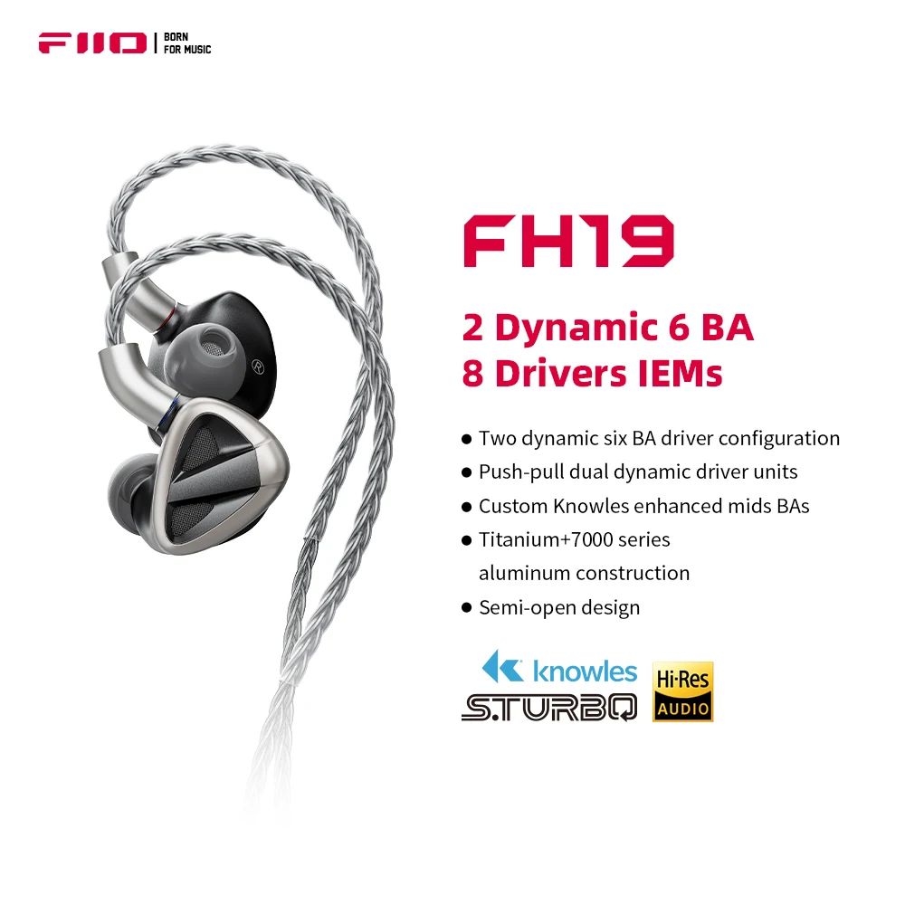 FiiO FH19 Hybrid 2DD+6BA IEMs