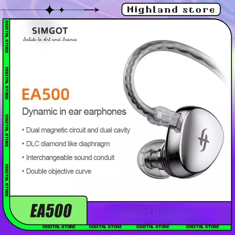 SIMGOT EA500 IEM — 10mm DLC Dynamic, Tuning Nozzles