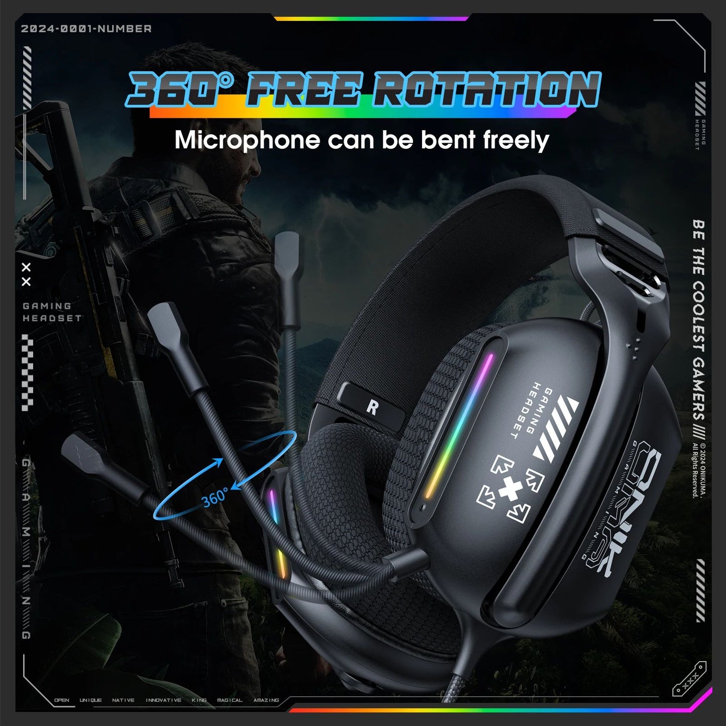 Onikuma X12 Wired Gaming Headset with Mic - view 3