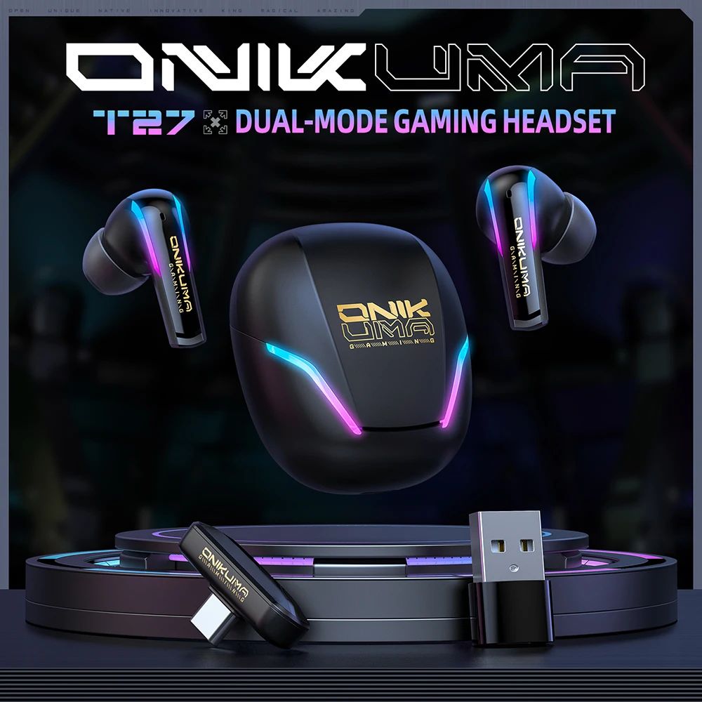 Onikuma T27 RGB Wireless Gaming Earbuds