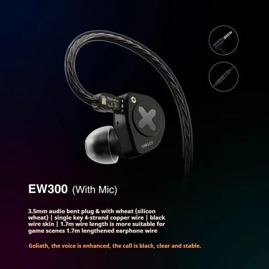 SIMGOT EW300 Hybrid In-Ear Monitors with Mic