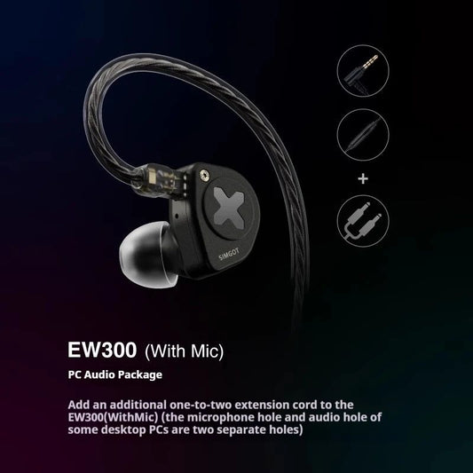SIMGOT EW300 Hybrid IEMs with Mic PC Version