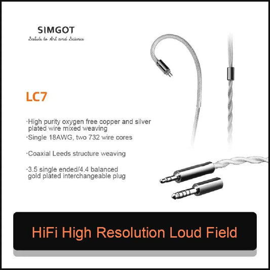 SIMGOT LC7 Upgrade Headphone Cable 3.5/4.4mm