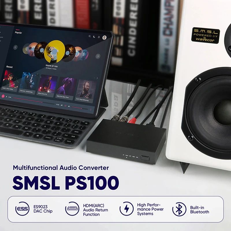 SMSL PS100 Audio Converter — HDMI ARC/USB/Optical to RCA