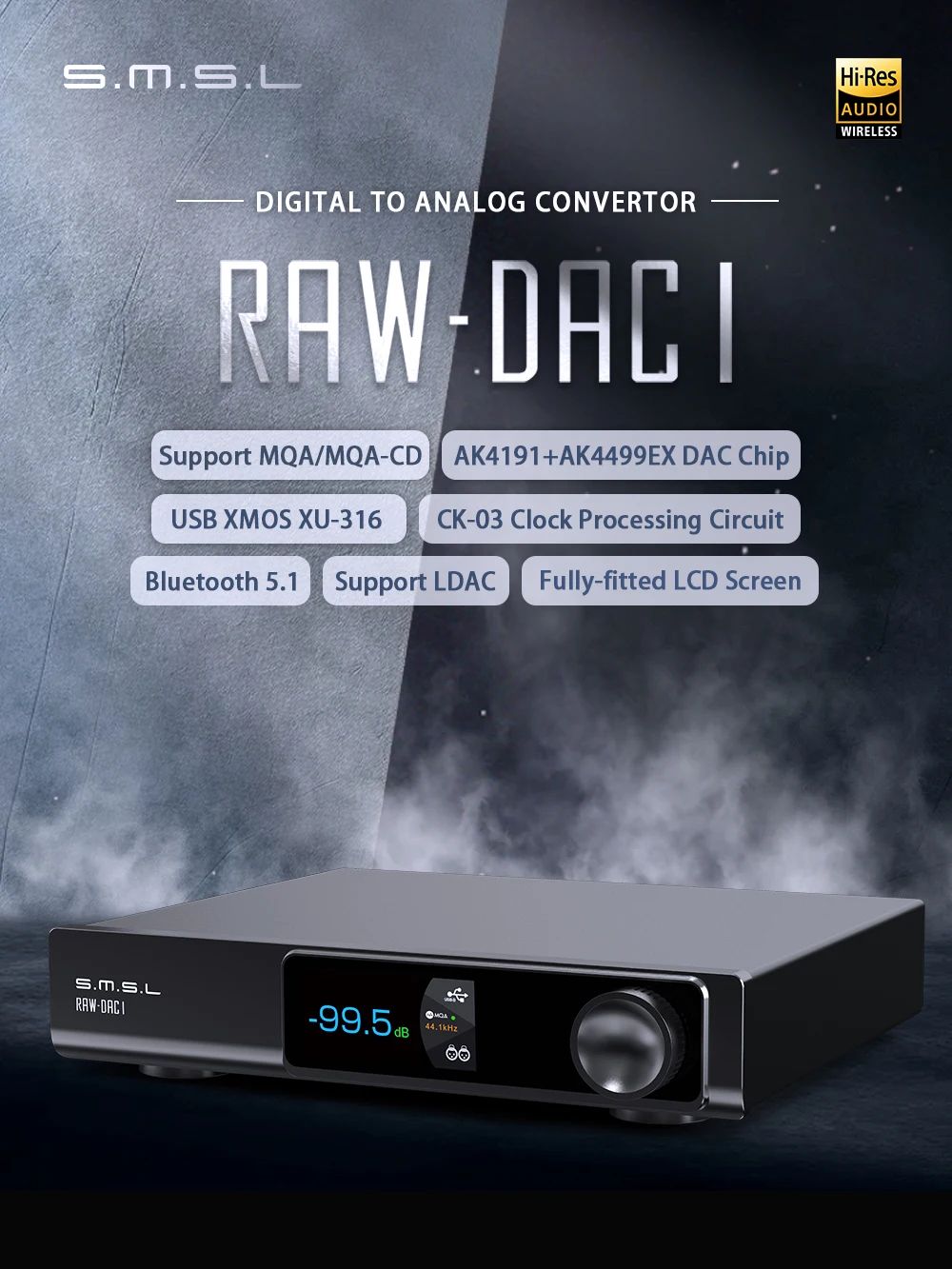 SMSL RAW-DAC1 Desktop DAC AK4499EX