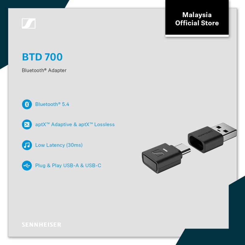 Sennheiser BTD 700 Bluetooth Dongle — aptX Lossless, BT 5.4