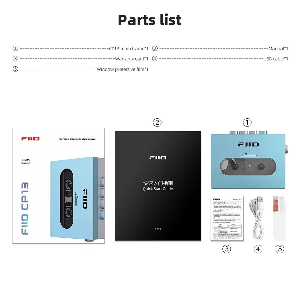FiiO CP13 Portable Cassette Player — USB-C, Analog