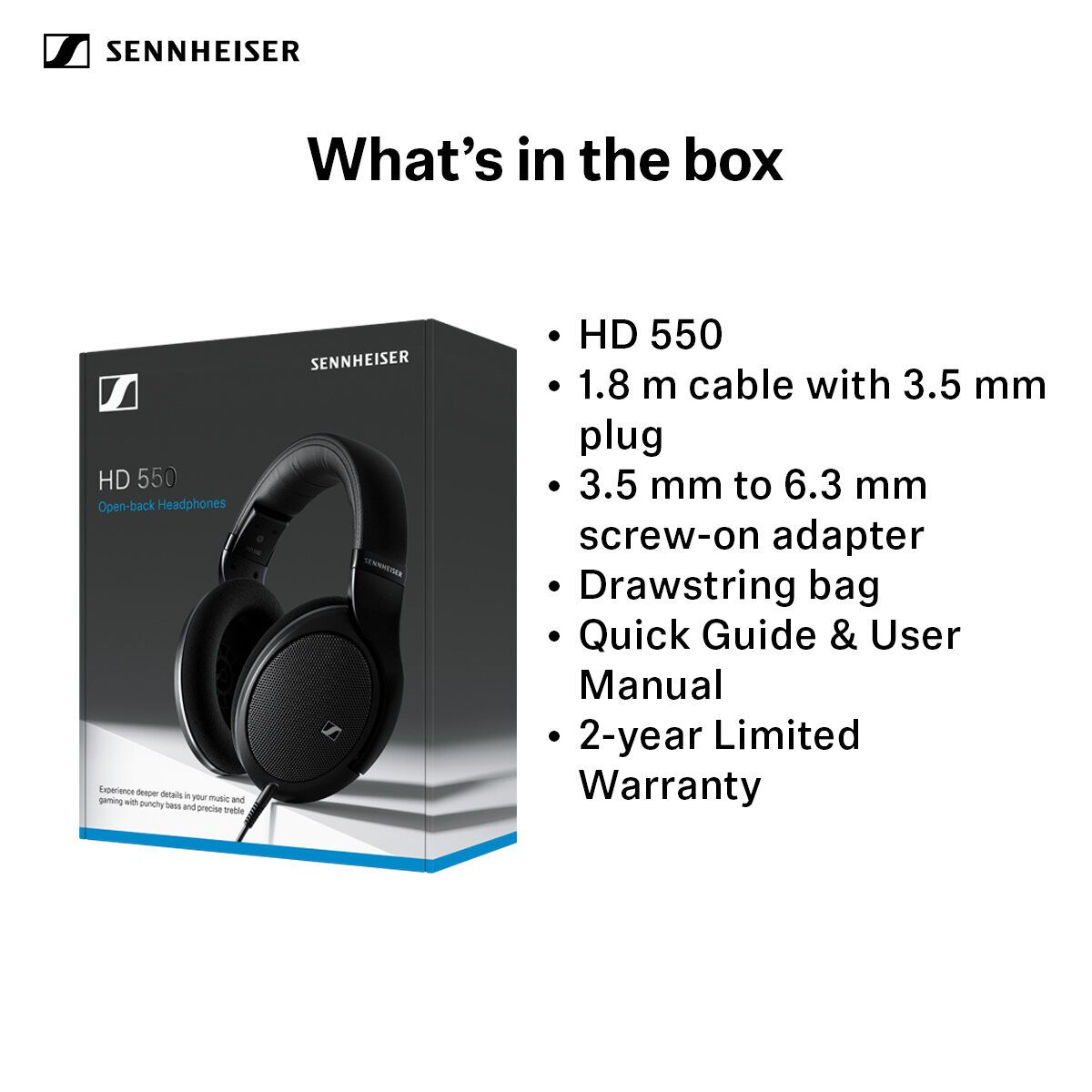 Sennheiser HD 550 Open-Back Headphones — 150 Ohm Dynamic