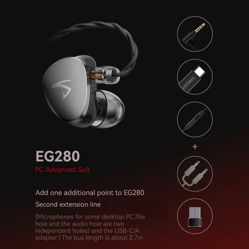 SIMGOT EG280 Gaming IEMs PC Advanced Set