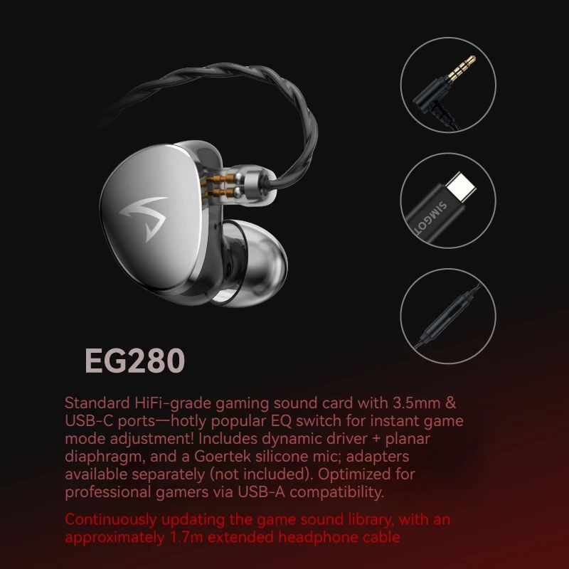 SIMGOT EG280 Gaming In-Ear Headphones