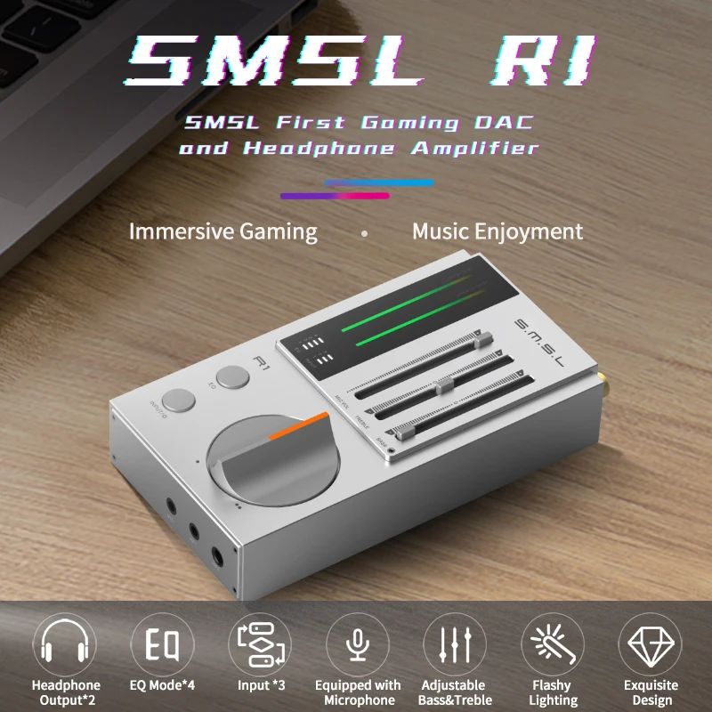 SMSL R1 Gaming DAC Headphone Amp