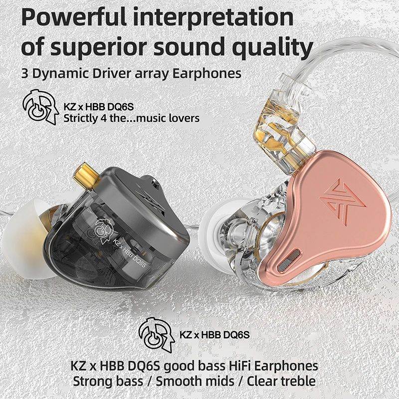 KZ x HBB DQ6S Wired Bass In-Ear Monitors