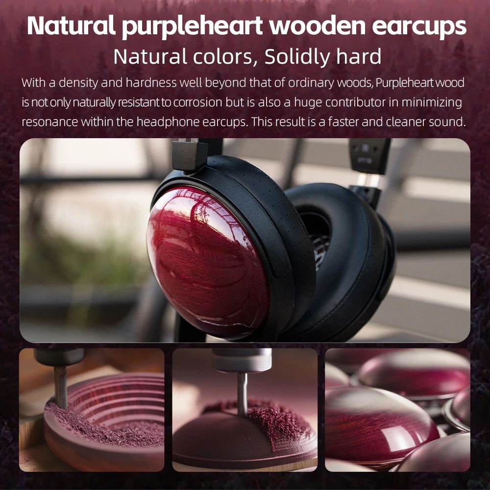 FiiO FT13 Closed-Back Headphones — Purpleheart Wood