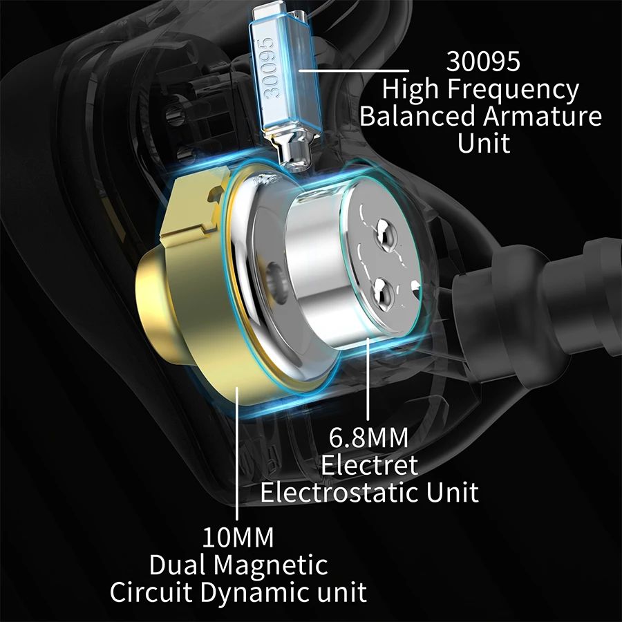 KZ ZEX Pro Electrostatic Hybrid In-Ear Monitors
