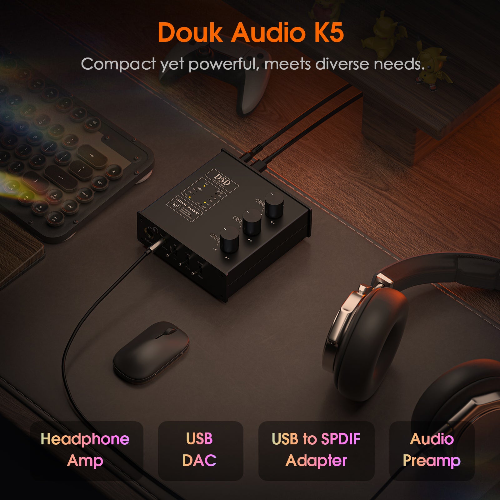 Douk Audio K5 USB DAC Headphone Amp - view 2