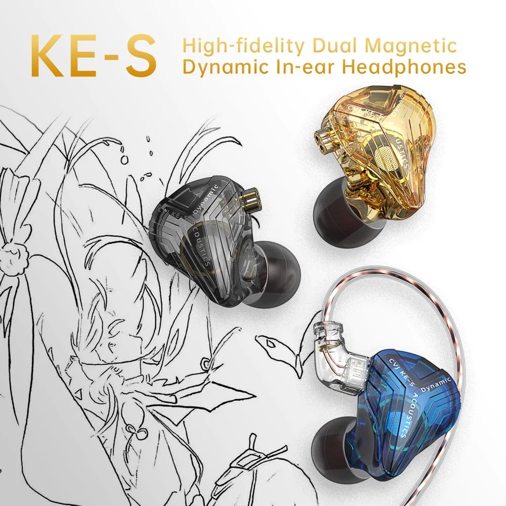 CVJ KE-S Dual Magnetic Dynamic Earphones