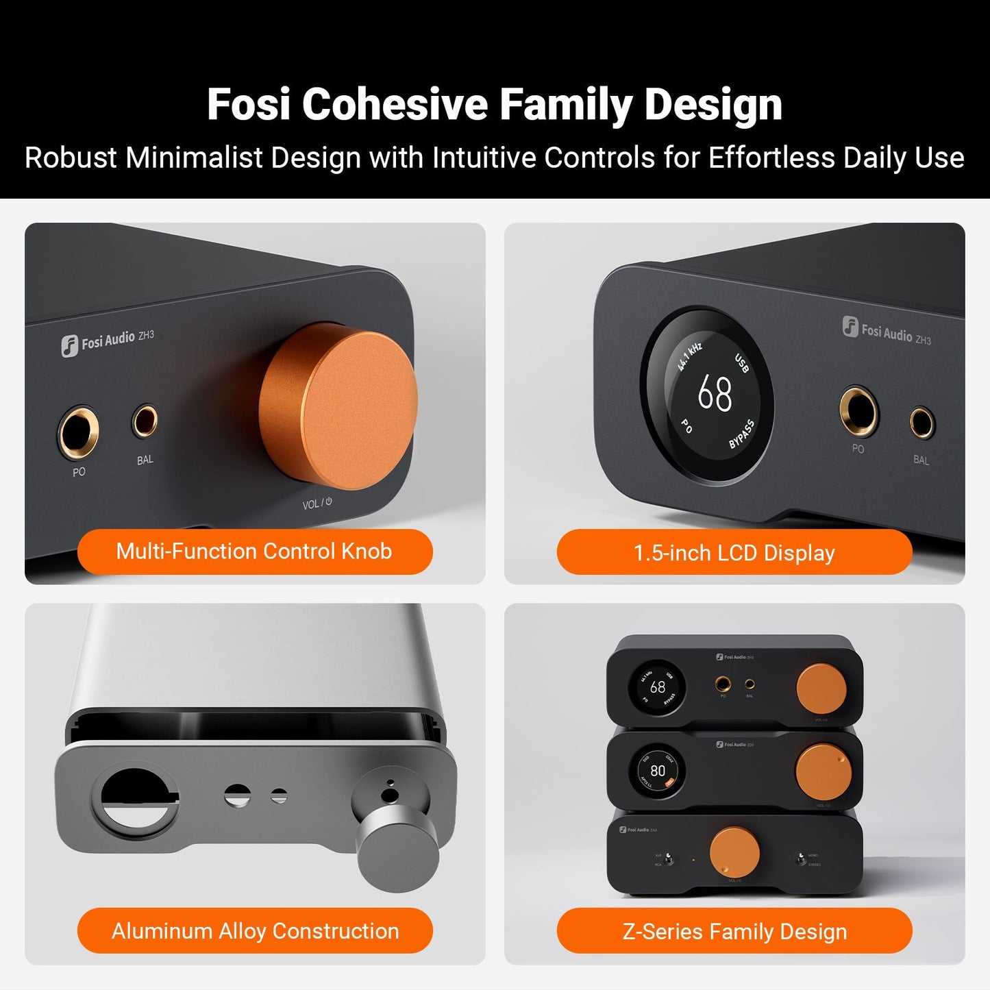 Fosi Audio ZH3 Desktop DAC/Amp — AK4493SEQ, 2570mW Balanced