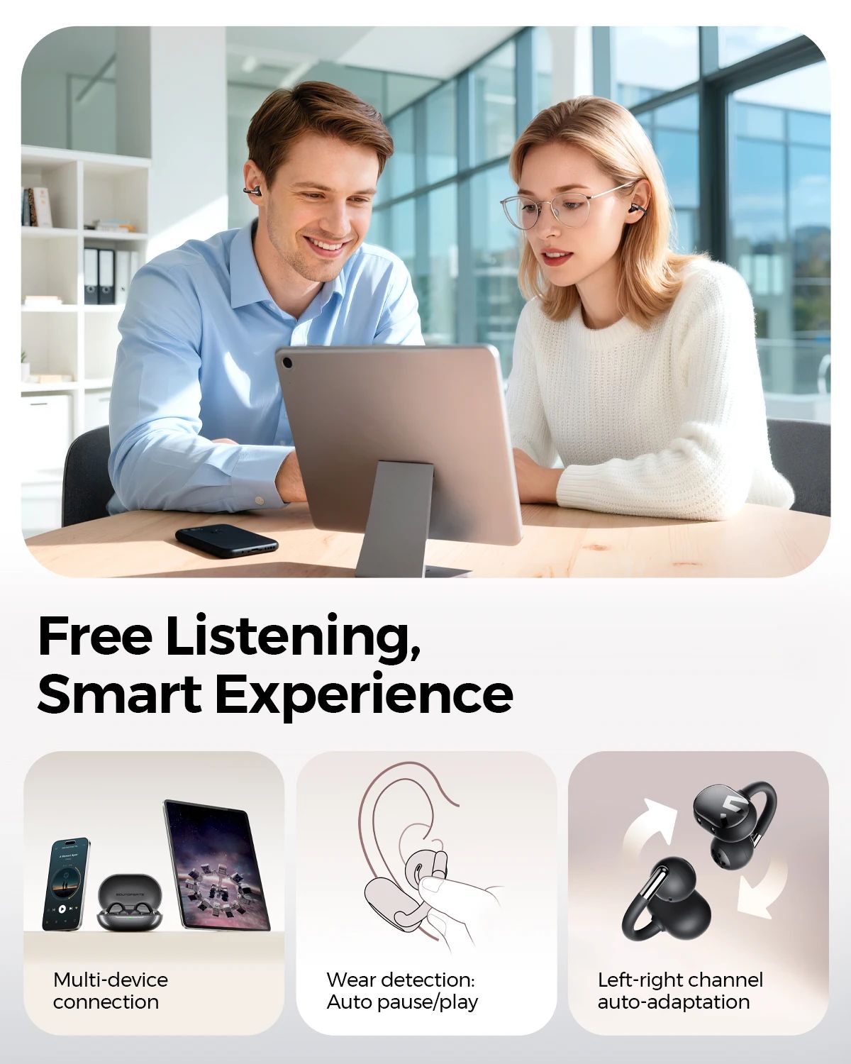 SoundPEATS Clip1 Open-Ear Wireless Earbuds - view 4