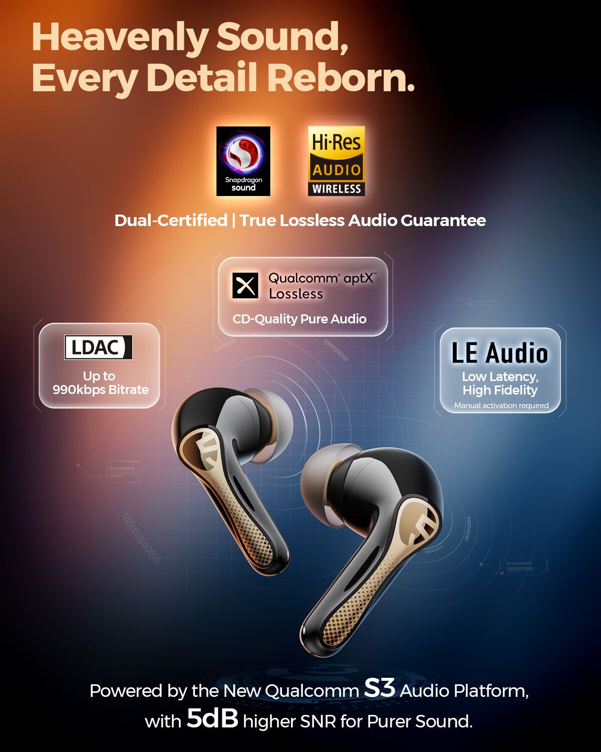 SoundPEATS Air5 Pro+ Wireless Earbuds - view 4