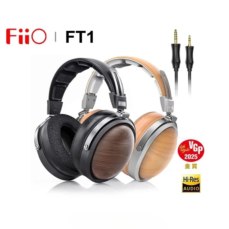 FiiO FT1 Closed-Back Headphones — 60mm Driver, Walnut