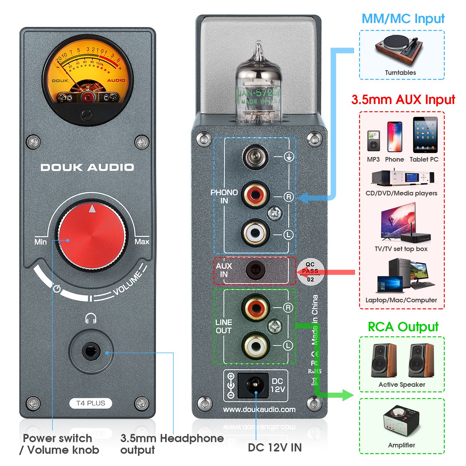 Douk Audio T4 PLUS Tube Phono Preamp