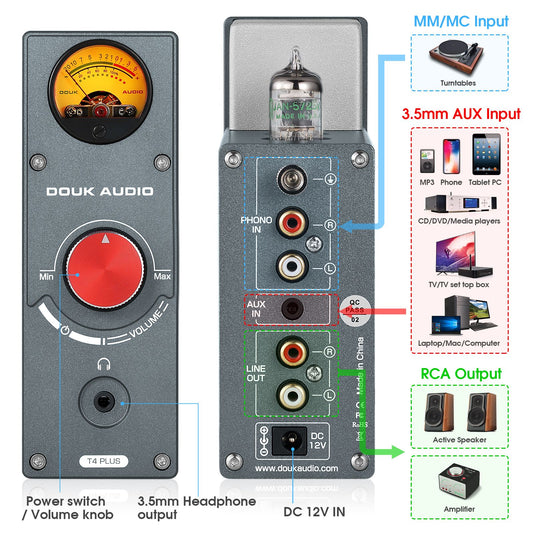 Douk Audio T4 PLUS Tube Phono Preamp