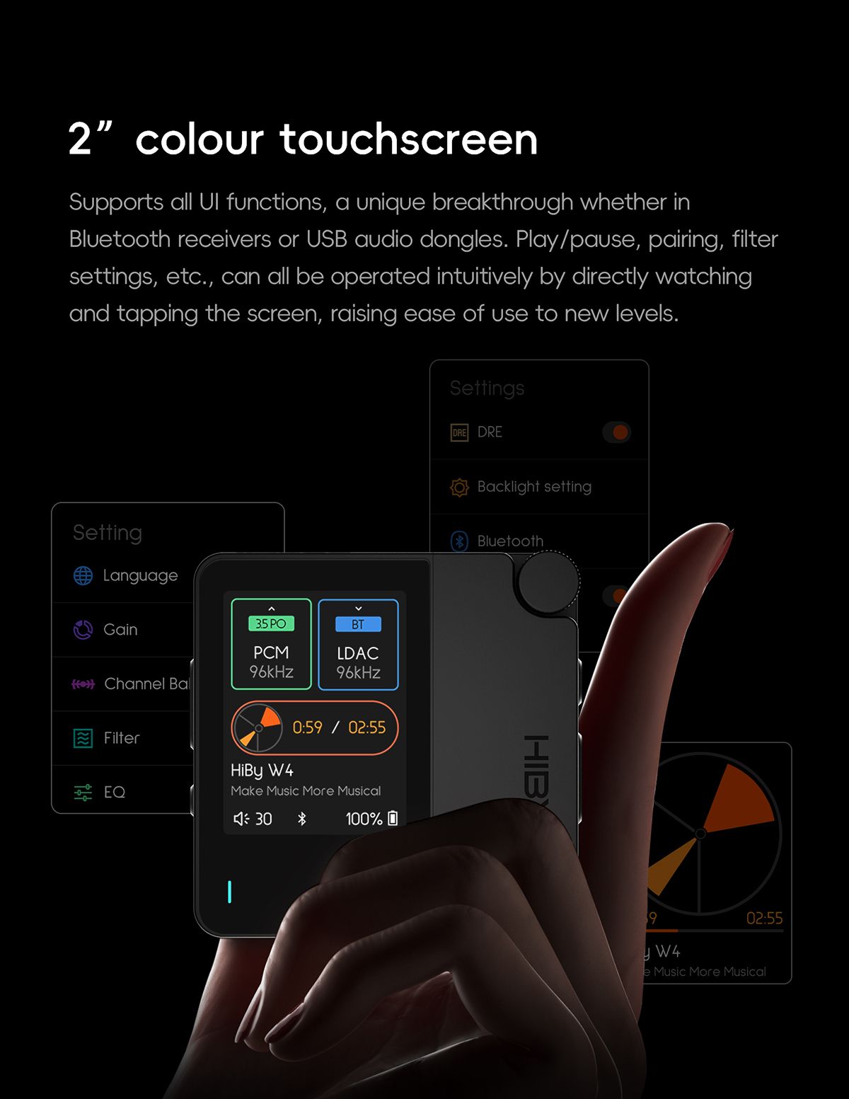 HiBy W4 Wireless HiFi Headphone Amp DAC - view 5