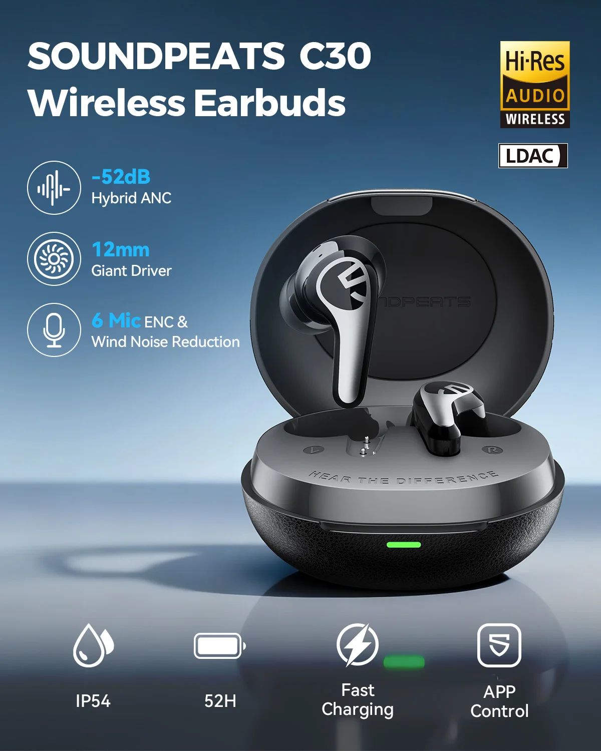 SoundPEATS C30 Wireless ANC Earbuds - view 5