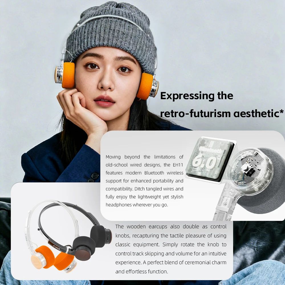 FiiO EH11 Retro Bluetooth On-Ear Headphones — LDAC